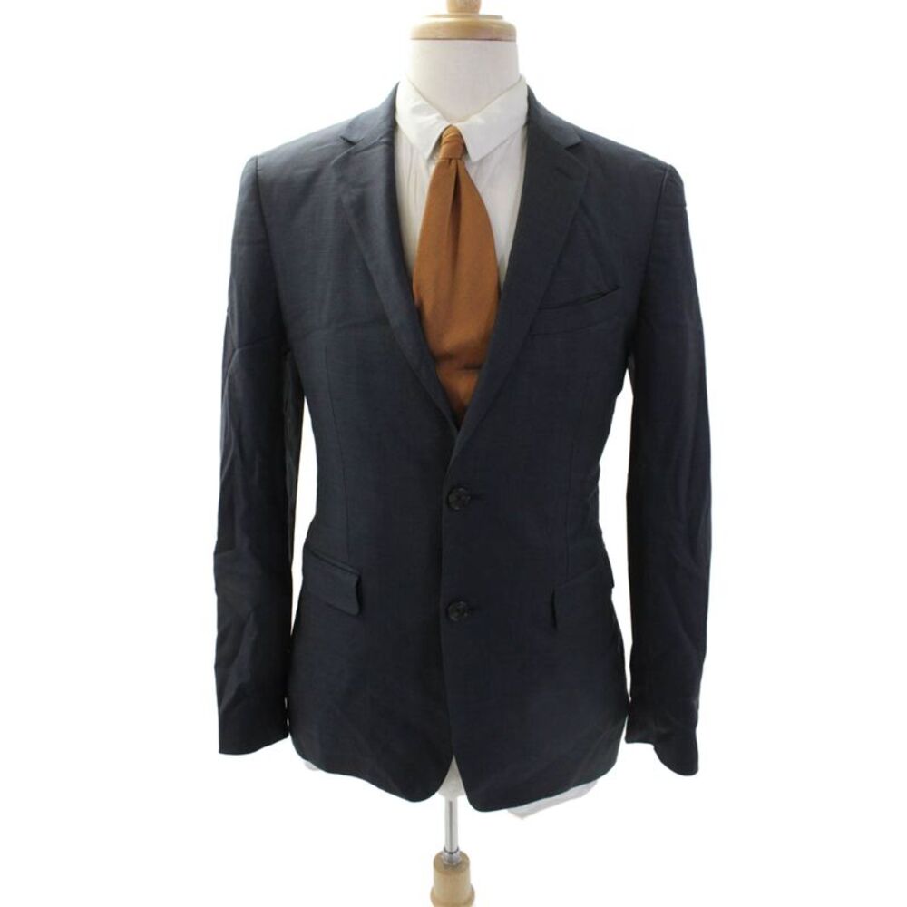 Theory Men's Long Sleeves Lined Collared Two Button Basic Jacket Blue Size 38